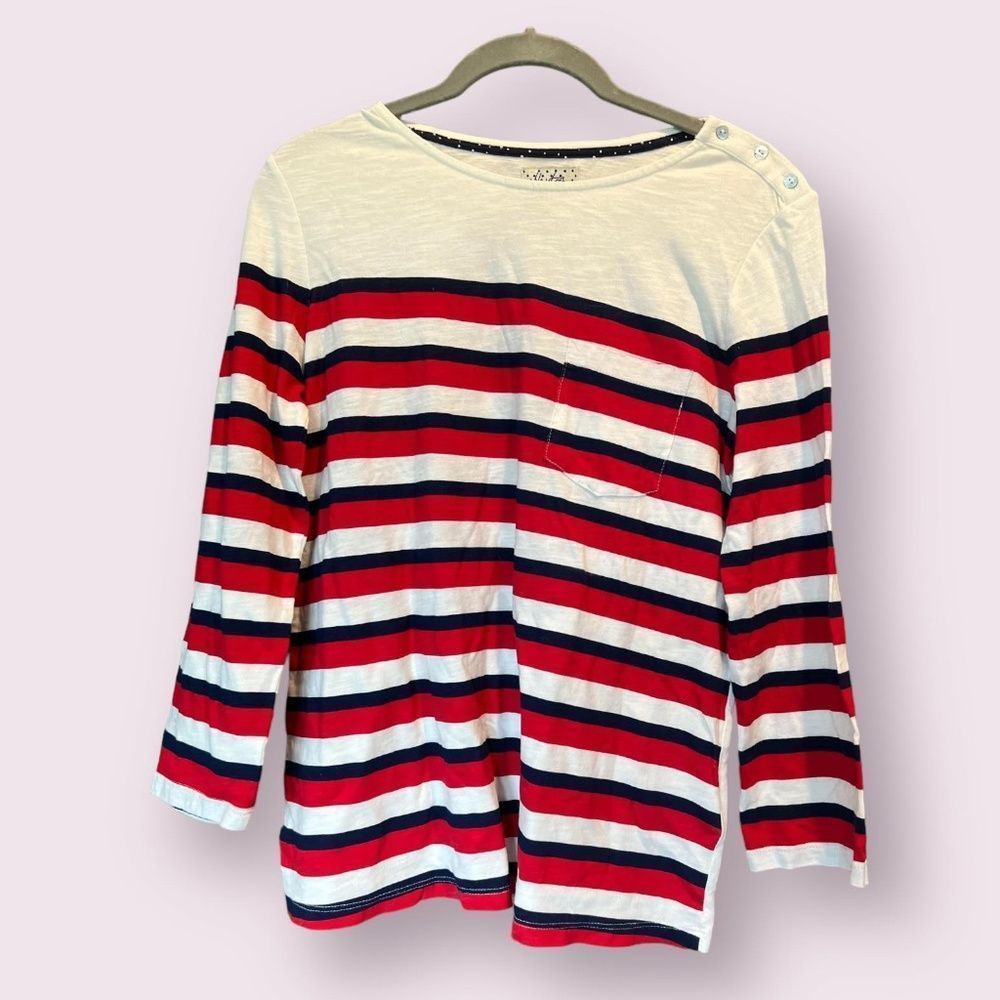 NWT Patriotic 4th Fourth of July top shirt. Red, Navy, White (cream). Size M